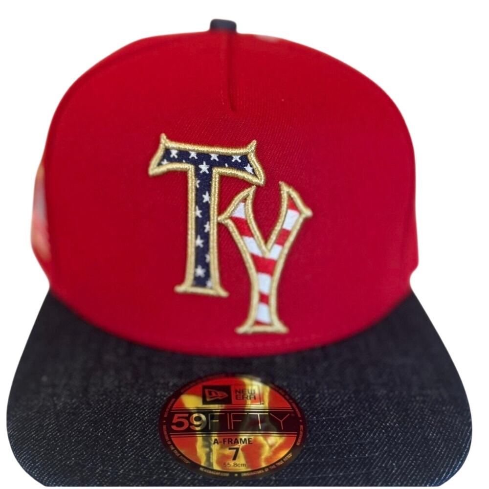 Tampa Yankees independence red and navy New Era fitted cap size 7